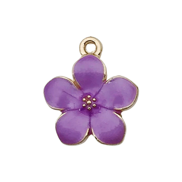 Alloy Jewelry Accessories Oildrip Purple Flower Totem Pendant