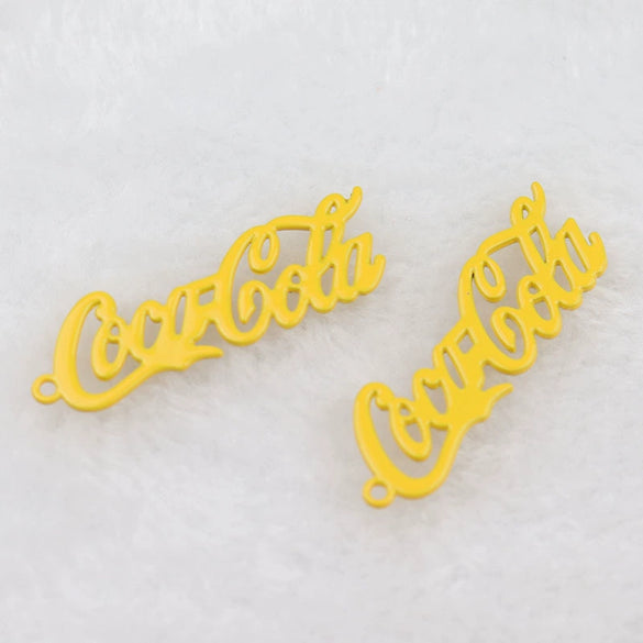 Alloy Jewelry Accessories With Baking Paint Geometric And Simple Style Letter Pendant For Earrings Key Chain Necklace