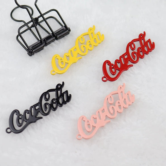 Alloy Jewelry Accessories With Baking Paint Geometric And Simple Style Letter Pendant For Earrings Key Chain Necklace