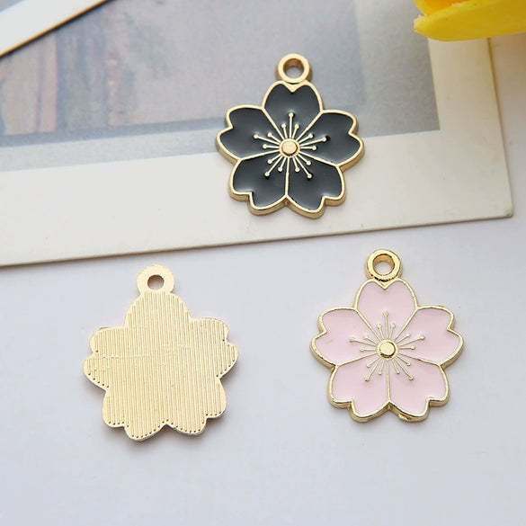 Alloy Jewelry Accessories With Oil Dripping Process And Purple Flower Pendant For Earrings And Bracelet