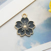 Alloy Jewelry Accessories With Oil Dripping Process And Purple Flower Pendant For Earrings And Bracelet