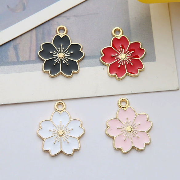 Alloy Jewelry Accessories With Oil Dripping Process And Purple Flower Pendant For Earrings And Bracelet