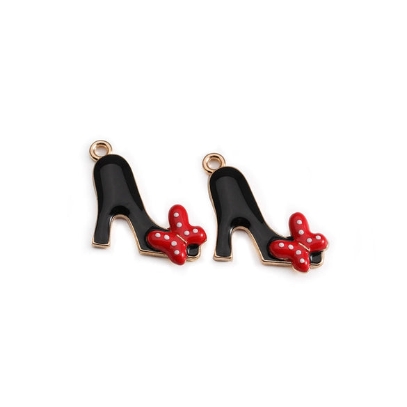 Alloy Jewelry Accessories With Oildropping Bow And Threedimensional High Heels Design For Hair And Mobile Phone