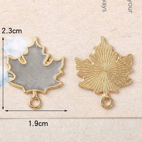 Alloy Jewelry Accessories With Pearlescent Maple Leaf Pattern And Dripping Oil Design