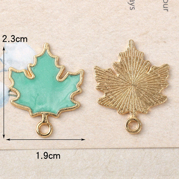 Alloy Jewelry Accessories With Pearlescent Maple Leaf Pattern And Dripping Oil Design