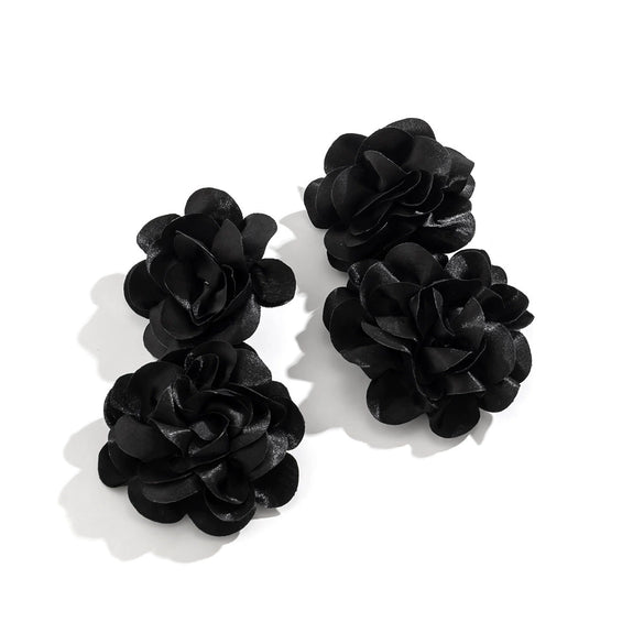 Alloy Jewelry Flower Tassel Ear Clip Electroplated For Women