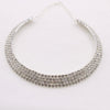 Alloy Jewelry Geometric Pattern Water Wave Chain Diamond Multilayer Collar Necklace