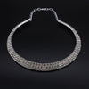 Alloy Jewelry Geometric Pattern Water Wave Chain Diamond Multilayer Collar Necklace