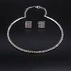 Alloy Jewelry Geometric Pattern Water Wave Chain Diamond Multilayer Collar Necklace