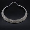 Alloy Jewelry Geometric Pattern Water Wave Chain Diamond Multilayer Collar Necklace