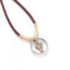 Alloy Jewelry Geometric Retro Style Hollow Cross Doublering Pendant Electroplated Couple Necklace