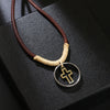 Alloy Jewelry Geometric Retro Style Hollow Cross Doublering Pendant Electroplated Couple Necklace
