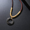 Alloy Jewelry Geometric Retro Style Hollow Cross Doublering Pendant Electroplated Couple Necklace