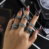 Alloy Jewelry Ghost Skull Spider Cross Ring Set With Geometric Animal Zodiac Pattern And Electroplating Treatment For Women