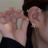 Alloy Jewelry Microinlay Butterfly Women's Ear Clip And Ear Hanging Earrings Without Ear Holes