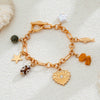 Alloy Jewelry Personality Retro Small Elephant Cow Head Ot Buckle Chain Bracelet With Crown Heart Shape Flower Bow Tie Star Shape Electroplated For Women
