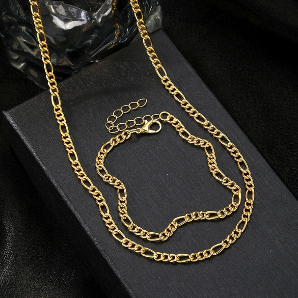 Alloy Jewelry Set Necklace Bracelet With Rhinestone Pendant Love Heart Water Drop Bell Side Chain Electroplating For Ladies