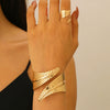 Alloy Jewelry Set With Flower Pattern For Women Electroplated Leaf Earrings Necklace And Bracelet Ring