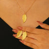 Alloy Jewelry Set With Flower Pattern For Women Electroplated Leaf Earrings Necklace And Bracelet Ring