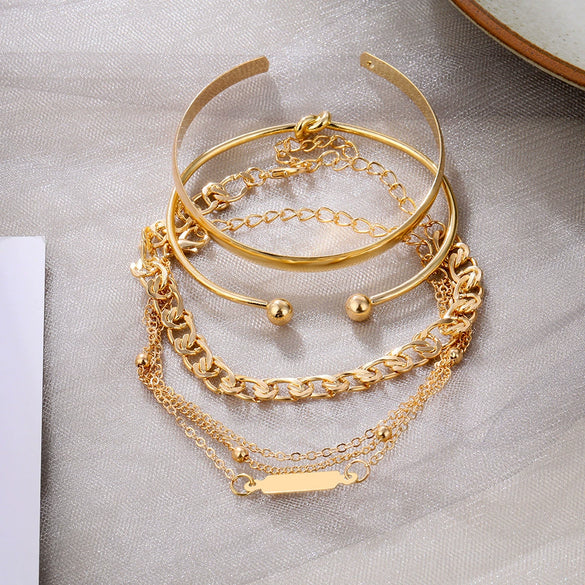 Alloy Jewelry Set With Geometric Pattern And Electroplating Treatment For Women