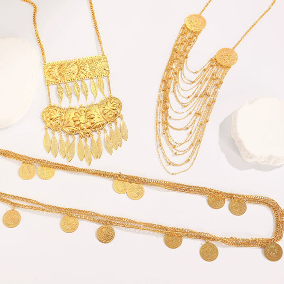 Alloy Jewelry Set With Geometric Style Electroplated Stars Sun Moon Clouds Universe Pattern For Women