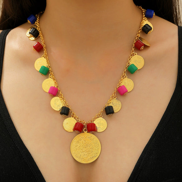 Alloy Jewelry Set With Geometric Style Electroplated Stars Sun Moon Clouds Universe Pattern For Women