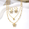 Alloy Jewelry Set With Micro Inlaid Zircon Double Butterfly Love Heart Water Drop Bell Design For Ladies