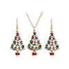 Alloy Jewelry Set With Plant Flowers Pattern Water Wave Chain For Women Earrings And Necklace With Festival Elements