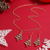 Alloy Jewelry Set With Plant Flowers Pattern Water Wave Chain For Women Earrings And Necklace With Festival Elements