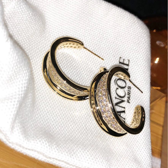 Alloy Jewelry Simple Microinlaid Zircon Star Design Women's Earrings