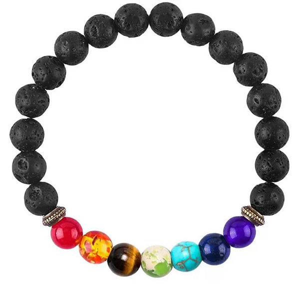 Alloy Jewelry Volcanic Stone Beaded Handmade Geometric Bracelet For Men And Women
