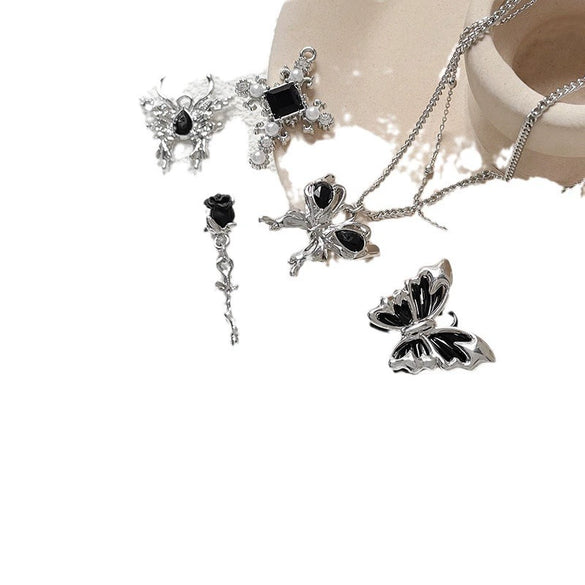 Alloy Jewelry With Cross And Butterfly Pattern Electroplated Diy Handmade Pendant Bracelet Necklace