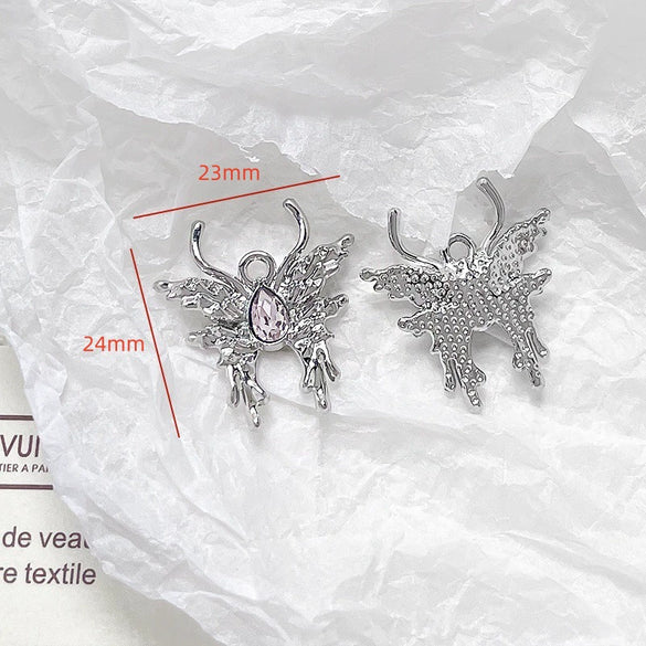 Alloy Jewelry With Cross And Butterfly Pattern Electroplated Diy Handmade Pendant Bracelet Necklace
