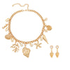Alloy Jewelry With Marine Life Pattern Electroplated For Women Fashion Including Necklace And Earrings With Starfish Conch Design