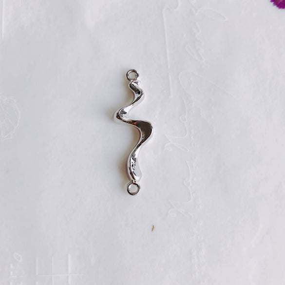 Alloy Joker Irregular Line Double Hole Pendant For Diy Handmade Jewelry Accessories With Electroplating