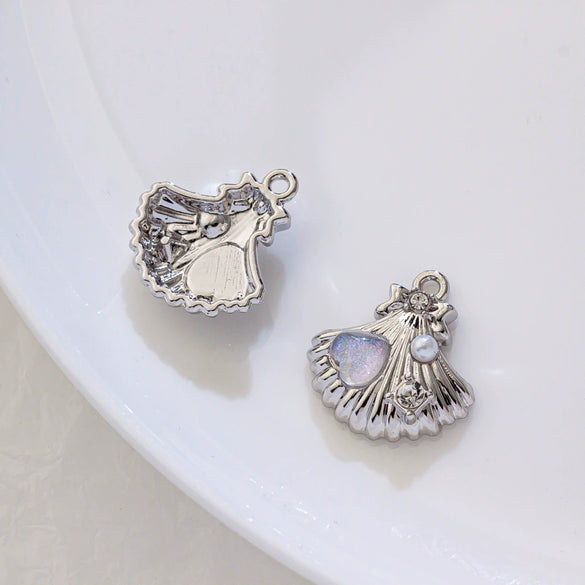 Alloy Joker Pearl Love Shell Pendant Diy Handmade Earrings Necklace Accessories With Electroplating And Animal Style