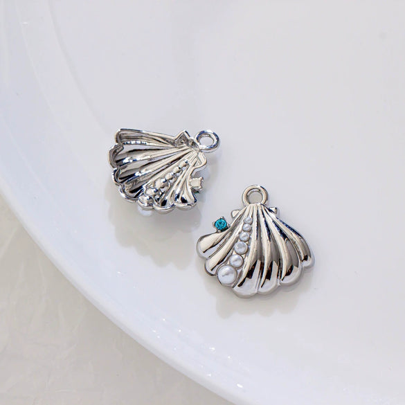 Alloy Joker Pearl Love Shell Pendant Diy Handmade Earrings Necklace Accessories With Electroplating And Animal Style