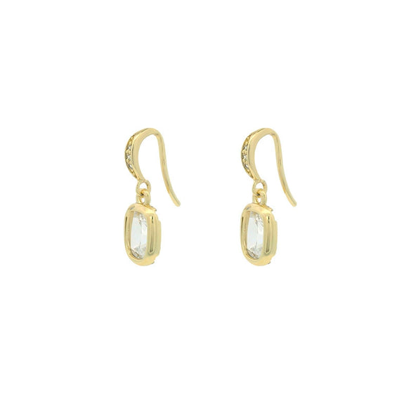 Alloy 14K Gold Plated Inlaid Zircon Geometric Sweet Design Women's Earrings