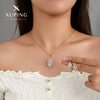 Alloy 14K Gold Plated Inlaid Zircon Women's Earrings And Pendant Necklace Set