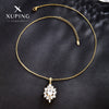 Alloy 14K Gold Plated Inlaid Zircon Women's Earrings And Pendant Necklace Set