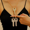 Alloy Key Design Electroplating Women's Necklace Earrings Set
