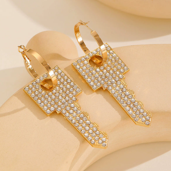 Alloy Key Design Electroplating Women's Necklace Earrings Set
