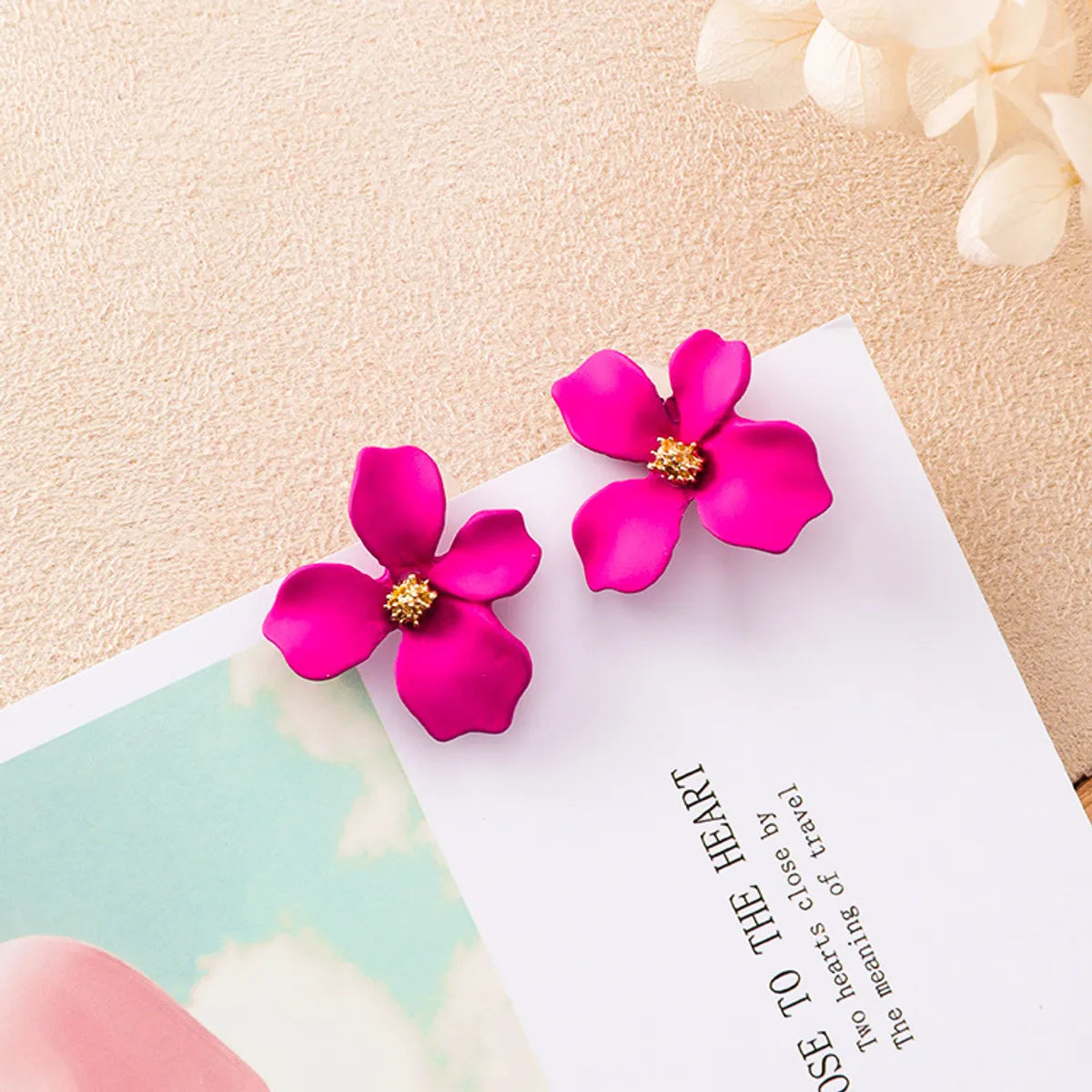 Flower Plating Alloy No Inlaid Earrings