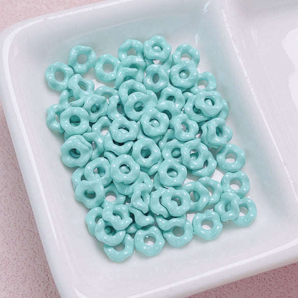 Alloy Lace Wave Stacking Small Beads Baking Paint Diy Mobile Phone Chain Key Chain Jewelry Accessories Materials With Jenga Pattern