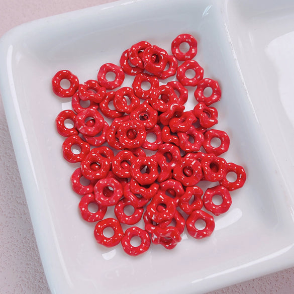 Alloy Lace Wave Stacking Small Beads Baking Paint Diy Mobile Phone Chain Key Chain Jewelry Accessories Materials With Jenga Pattern