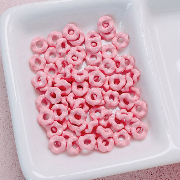 Alloy Lace Wave Stacking Small Beads Baking Paint Diy Mobile Phone Chain Key Chain Jewelry Accessories Materials With Jenga Pattern