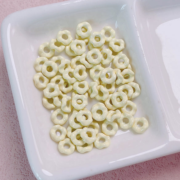 Alloy Lace Wave Stacking Small Beads Baking Paint Diy Mobile Phone Chain Key Chain Jewelry Accessories Materials With Jenga Pattern