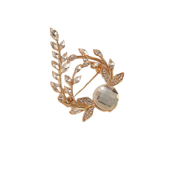 Alloy Leaf And Flower Design Electroplated Women's Brooch