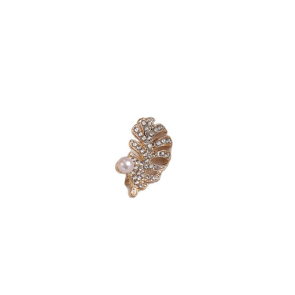 Alloy Leaf Brooch Original Design Electroplated For Women