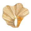 Alloy Leaf Design Irregular Pleated Joint Ring Electroplated